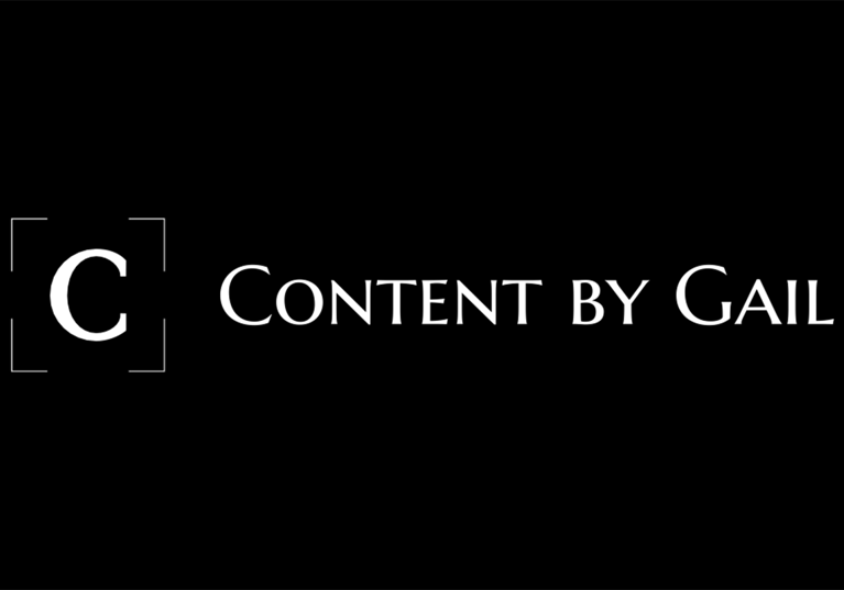 Content by Gail logo with white writing on a black background
